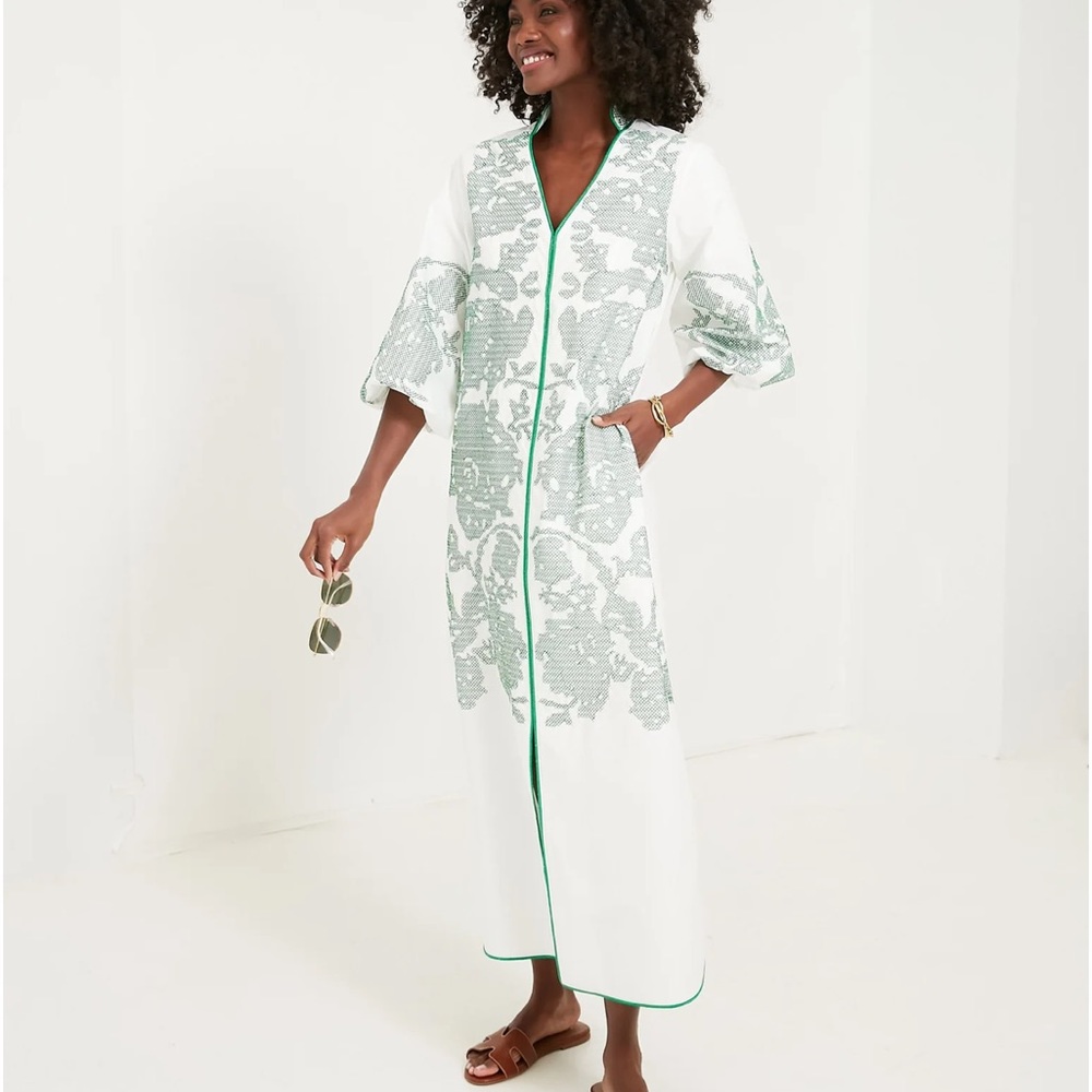 Tuckernuck White and Green Maxi Dress